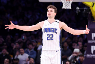 Franz Wagner, do Orlando Magic, em ação durante a rodada da NBA.